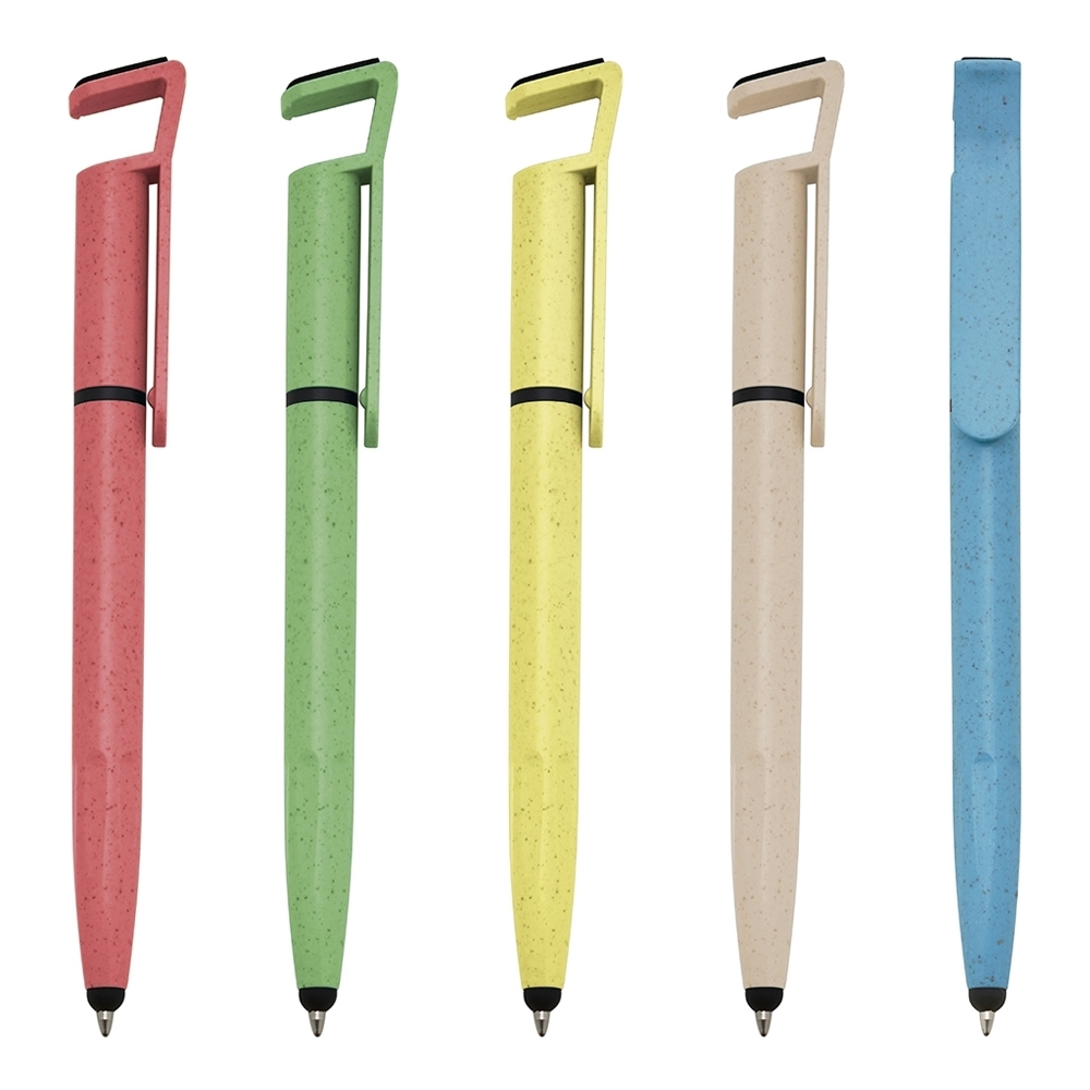 Caneta Personalizada Ideias Brindes-Fibra-de-Bambu-Touch-com-Suporte