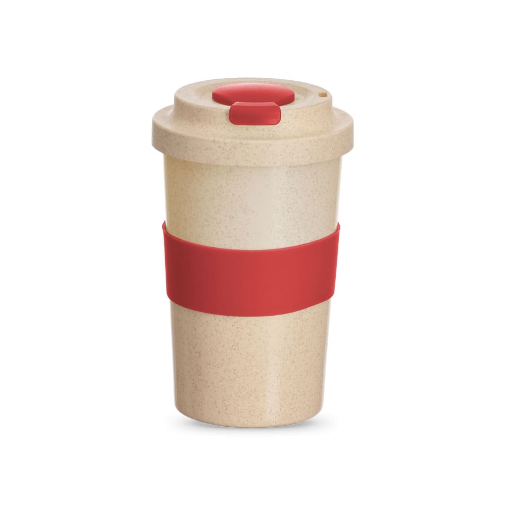 Copo Fibra de Bambu brinde trabalho450ml-VERMELHO-