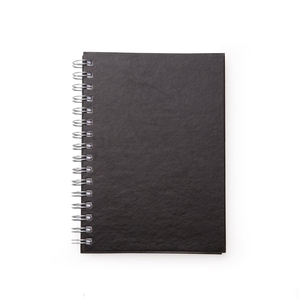 Caderno Pequeno de Couro Sintetico personalizado empresaPRETO